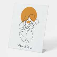 Arte de Linha Mínima Lésbica Elegante