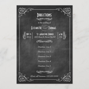 Arte de Lousa Art Déco Cartão de Inserção de Direç