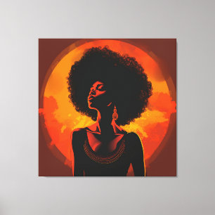 Arte de Muro de Canvas da Mulher Negra
