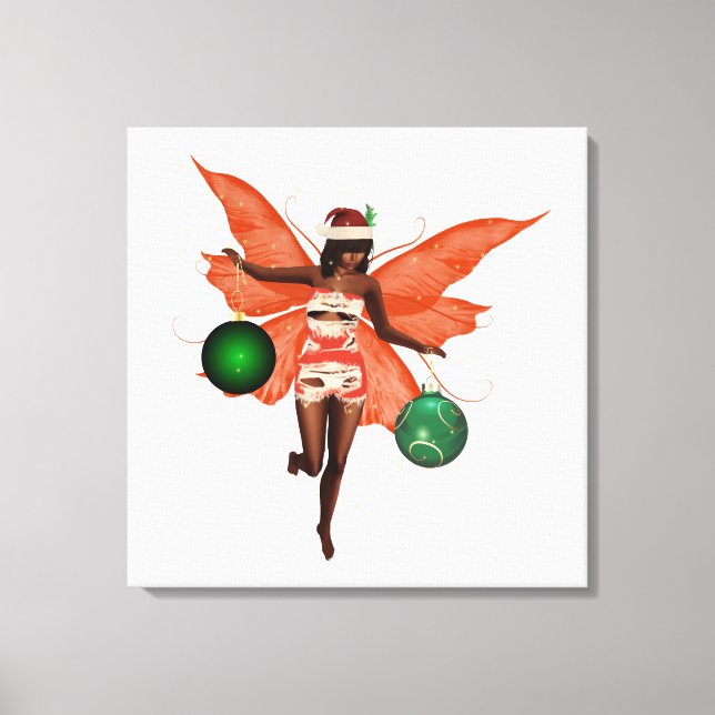Arte de Muro de Canvas de Fada de Natal Africano A (Frente)