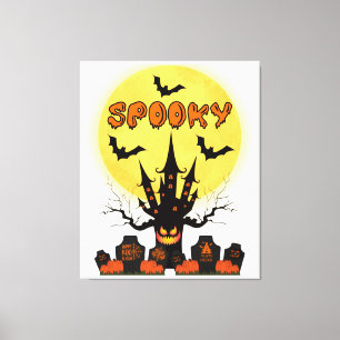 Arte de Muro de Canvas de Halloween de Noite Mal-A