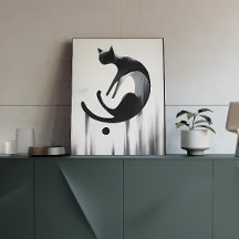 Arte de Muro de Canvas Esticada por Gato Moderno A