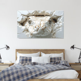 Arte de Muro de Canvas Retrato 3D White King Cobra