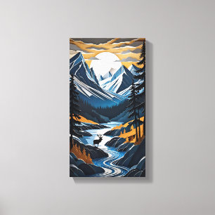 Arte de Muro de Canvas Sunset Deer