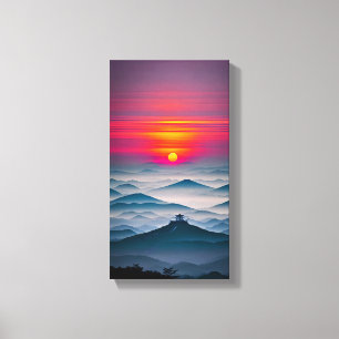Arte de Muro de Canvas Sunset Japonês