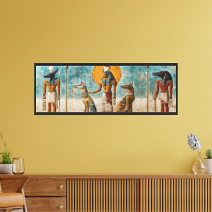 Arte de Muro dos Deuses Egípcios Antigos - Canvas