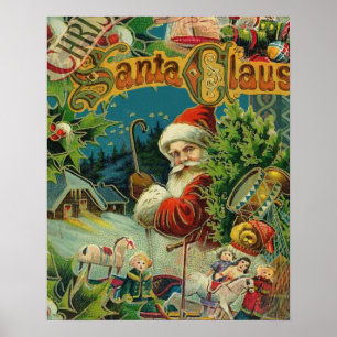 Arte de Natal Vintage Impressão Colagem Feriado