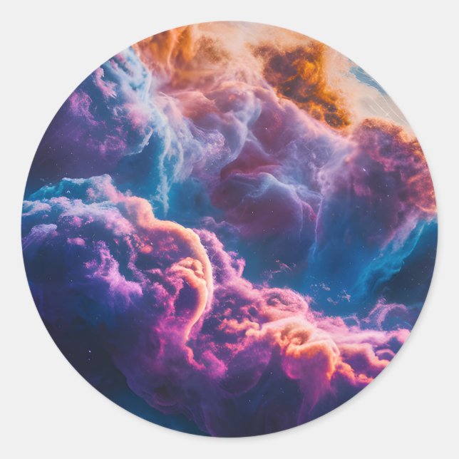 Arte de Nebulosa Espacial Abstrata - Adesivo Color (Frente)