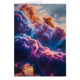 Arte de Nebulosa Espacial Abstrata - Cartão Cósmic