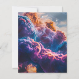 Arte de Nebulosa Espacial Abstrata - Folha Colorid