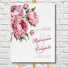 Arte de Noiva Botânica Romântica Peônia em Flor Ca