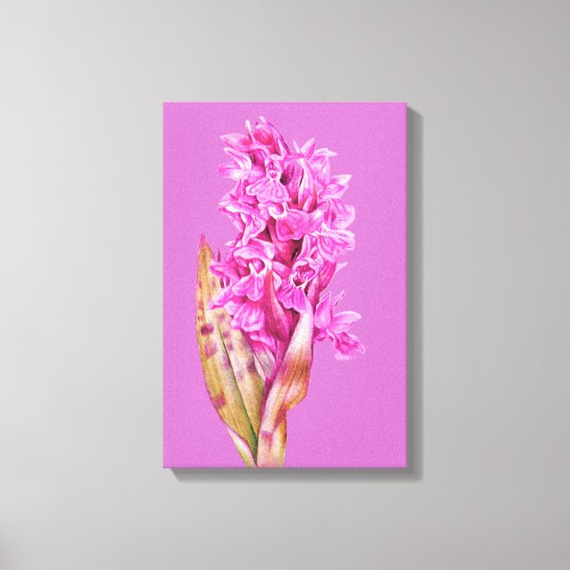 Arte de orquídea flor roxa rosa impressão em tela (Frente)