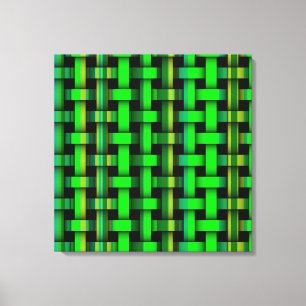 Arte de Padrão de Canvas das Tiras Verdes Moderna
