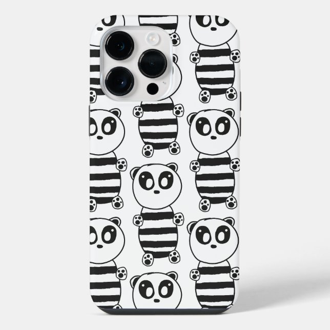 Arte de Panda Preto e Branco Divertida (Verso)