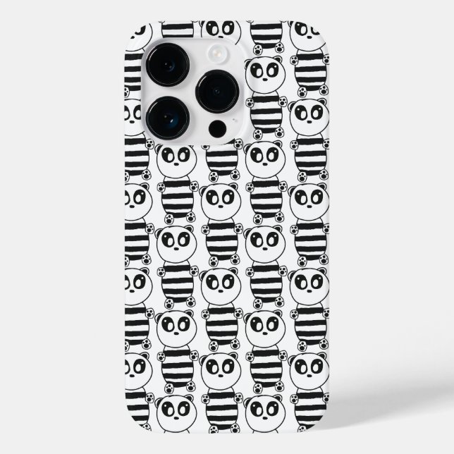 Arte de Panda Preto e Branco Divertida (Verso)