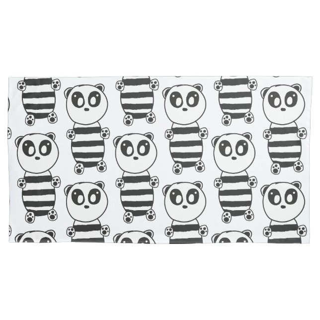 Arte de Panda Preto e Branco Divertida (Frente)
