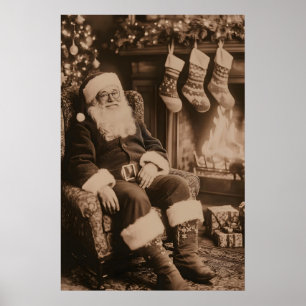 Arte de Papai Noel Vintage Impressão Gótica Vitori