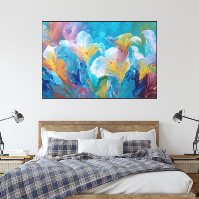 Arte de Parede Abstrata de Flor Elegante Decoração (Insitu(Quarto))