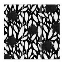 Arte de Parede Acrílica Preto e Branco "Botanic Ba