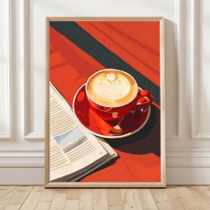 Arte de Parede Boho de Xícara de Café, Poster de C