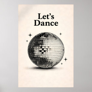 Arte de Parede Bola de Disco, Poster de Música Ret