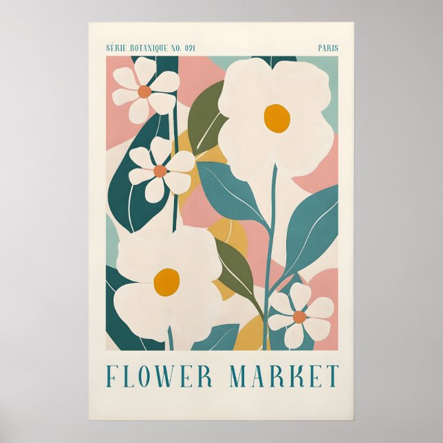 Arte de Parede Botânica Impressão do Mercado de Fl (Frente)