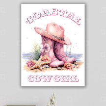 Arte de Parede Canvas Cowgirl Costeira