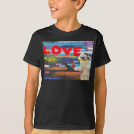 Arte de parede com grafite Amor EUA. Camiseta