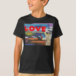 Arte de parede com grafite Amor EUA. Camiseta