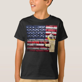 Arte de parede com grafite Love USA. Camiseta