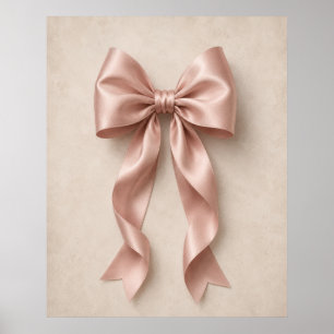 Arte de Parede com Laço de Cetim Rosa Poster Fem