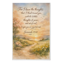 Arte de Parede da Escritura Jeremias 29:11 KJV