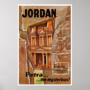 Arte de Parede da Jordânia Poster de Viagem de Pet
