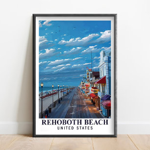 Arte de Parede da Praia de Rehoboth - Impressão do
