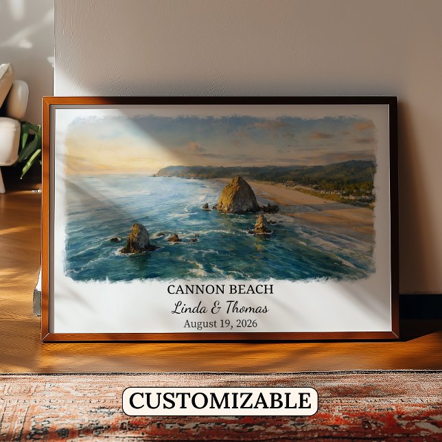 Arte de Parede de Cannon Beach, Poster do Oregon,  (Criador carregado)