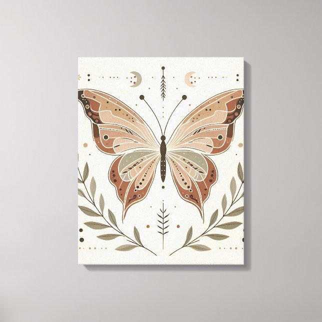 Arte de Parede de Canvas de Borboleta Elegante (Frente)