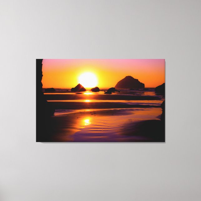 Arte de parede de Canvas Sunset do Oceano Vibrante (Frente)