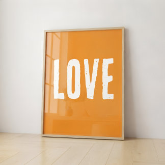 Arte de Parede de Cozinha Amor Laranja Impressão R