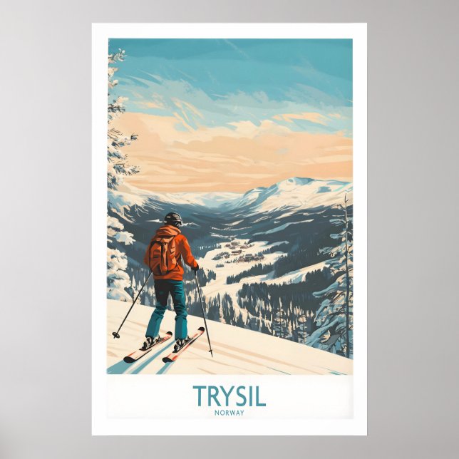 Arte de Parede de Esqui de Trysil Poster de Esqui  (Frente)