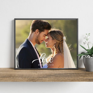 Arte de Parede de Fotografia de Casamento com Letr