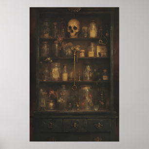 Arte de Parede de Impressão de Botica Gótica, Dark