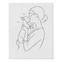 Arte de Parede de Mãe de Cachorro Impressão Minima