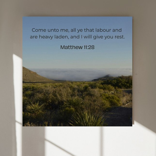 Arte de Parede de Mateus 11:28 KJV – Poster de Esc (Criador carregado)