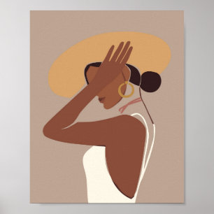 Arte de Parede de Mulher Abstrata Boho Impressão