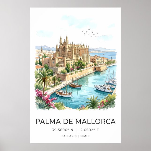 Arte de Parede de Palma De Mallorca Poster de Viag (Frente)