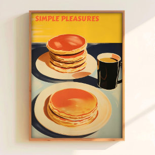 Arte de Parede de Panquecas Impressão de Café da M