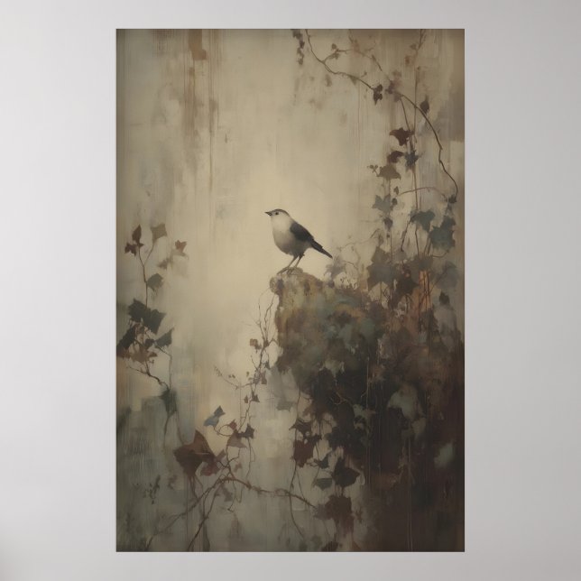 Arte de Parede de Pássaros Neutros para Impressão  (Frente)