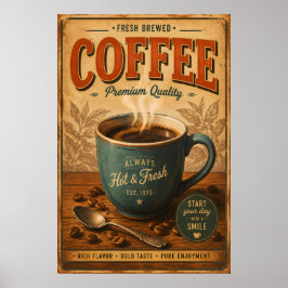 Arte de Parede de Poster de Café Vintage | Cozinha