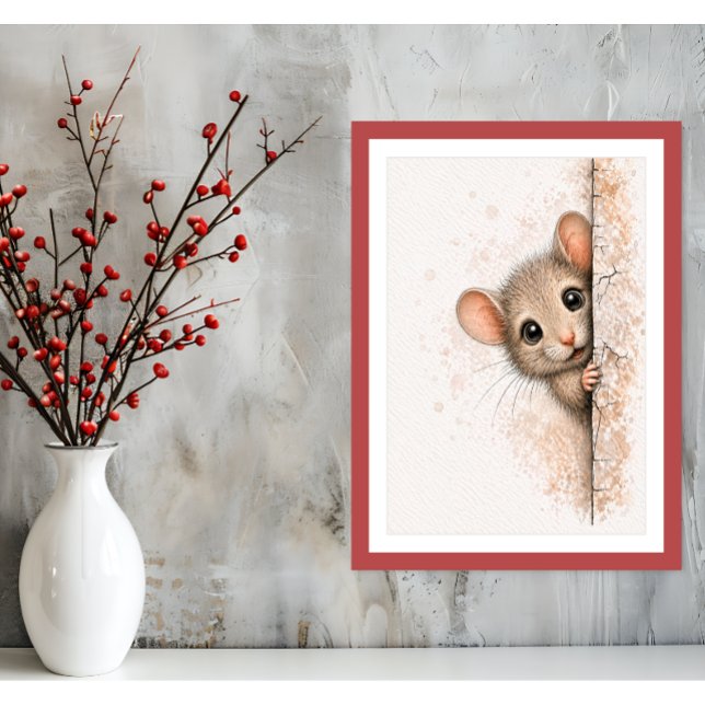 Arte de Parede de Rato Curioso Fofo Impressão Mini (Criador carregado)