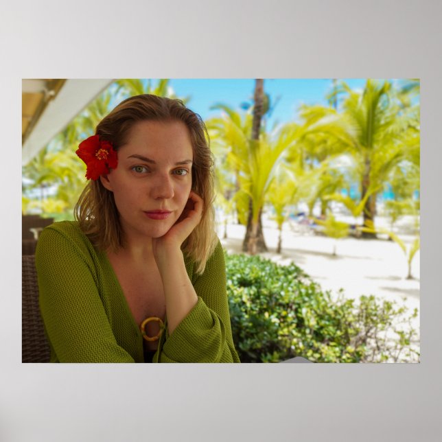 Arte de Parede de Spa Tropical Mulher com Poster d (Frente)